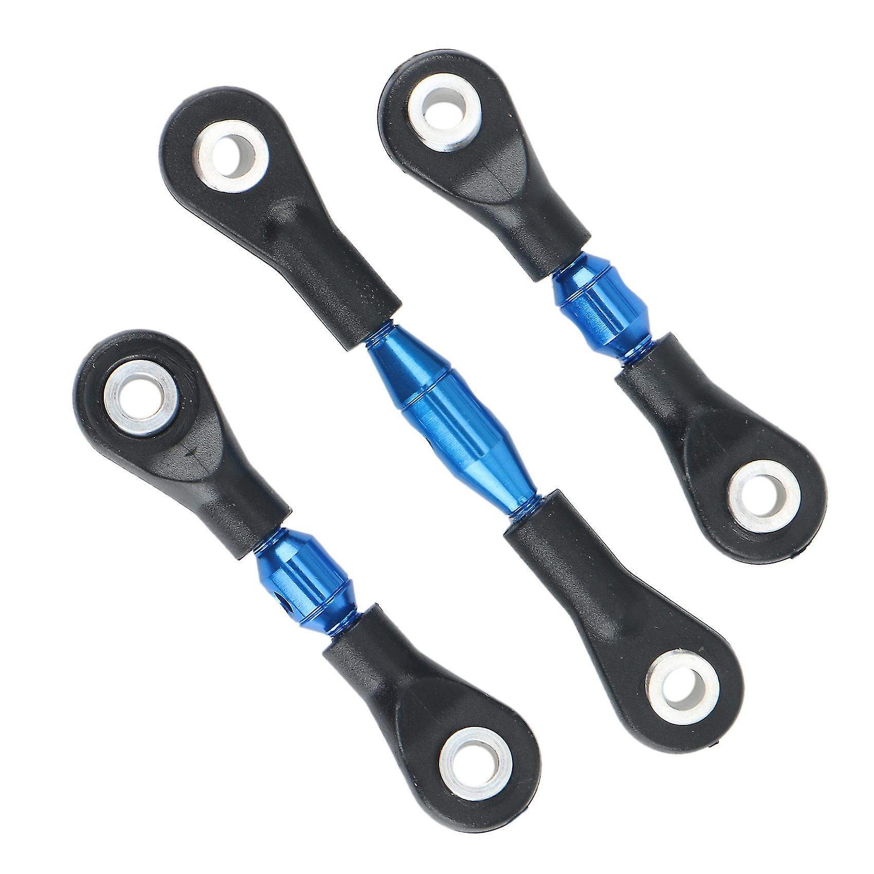 3pcs Metal Steering Rod Link Rod Tie Rod For -01 Tt01 1/10 Rc Car Upgrade Parts Accessories，blue