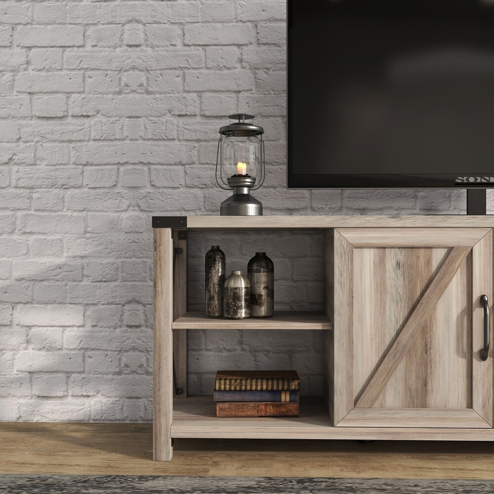 Modern Farmhouse Metal X Wood TV Stand for TVs up to 70\