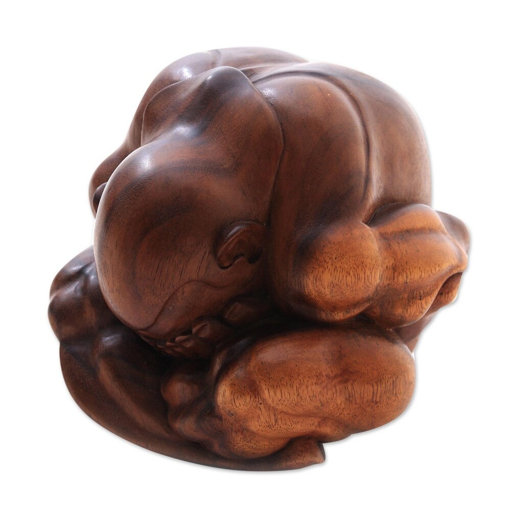 Novica Handmade Meditating Yogi Wood Sculpture (7.5 In.)