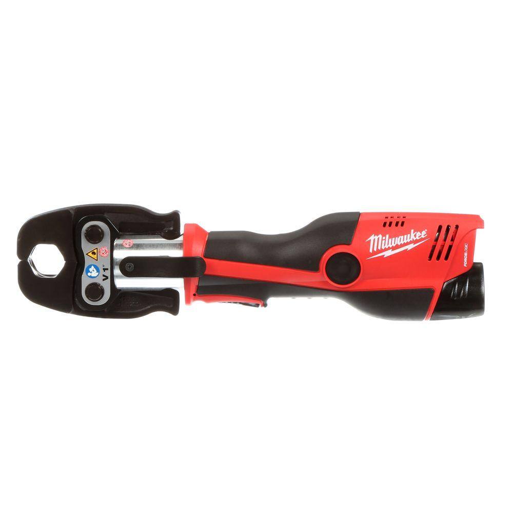 MW M12 12-Volt Lithium-Ion Force Logic Cordless Press Tool Kit with M12 Copper Tubing Cutter (3 Jaws Included) 2473-22-2471-20