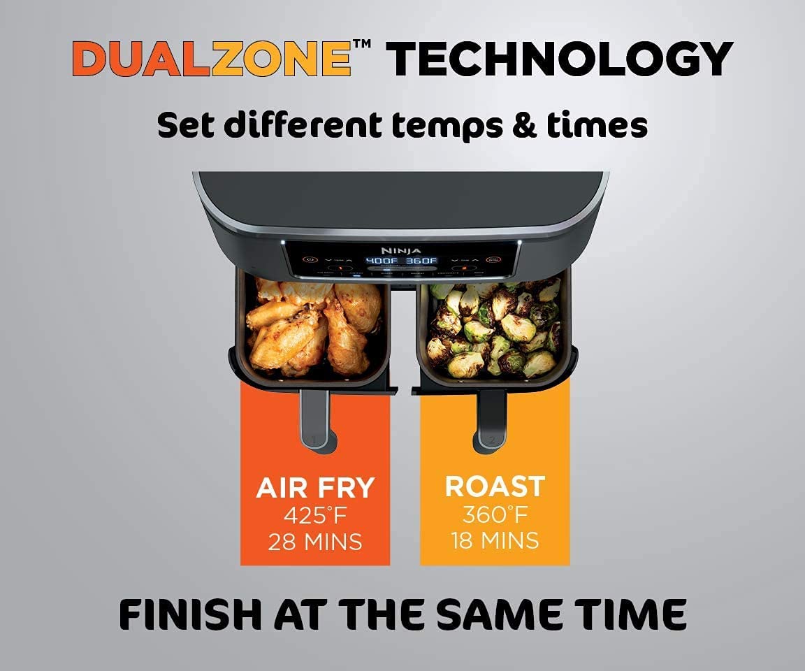 Ninja DZ201 Foodi 6-in-1 8-Qt. 2-Basket Air Fryer with DualZone Technology