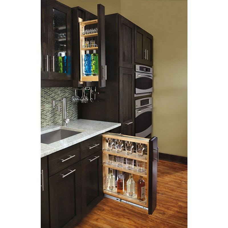 Rev-A-Shelf 6 Pull Out Kitchen Cabinet Filler Organizer Spice Rack， 432-BF-6C