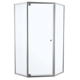 Delta Foundations 38 in. W x 74 in. H Neo-Angle Pivot Framed Corner Shower Enclosure in Chrome B99912-3838-PC