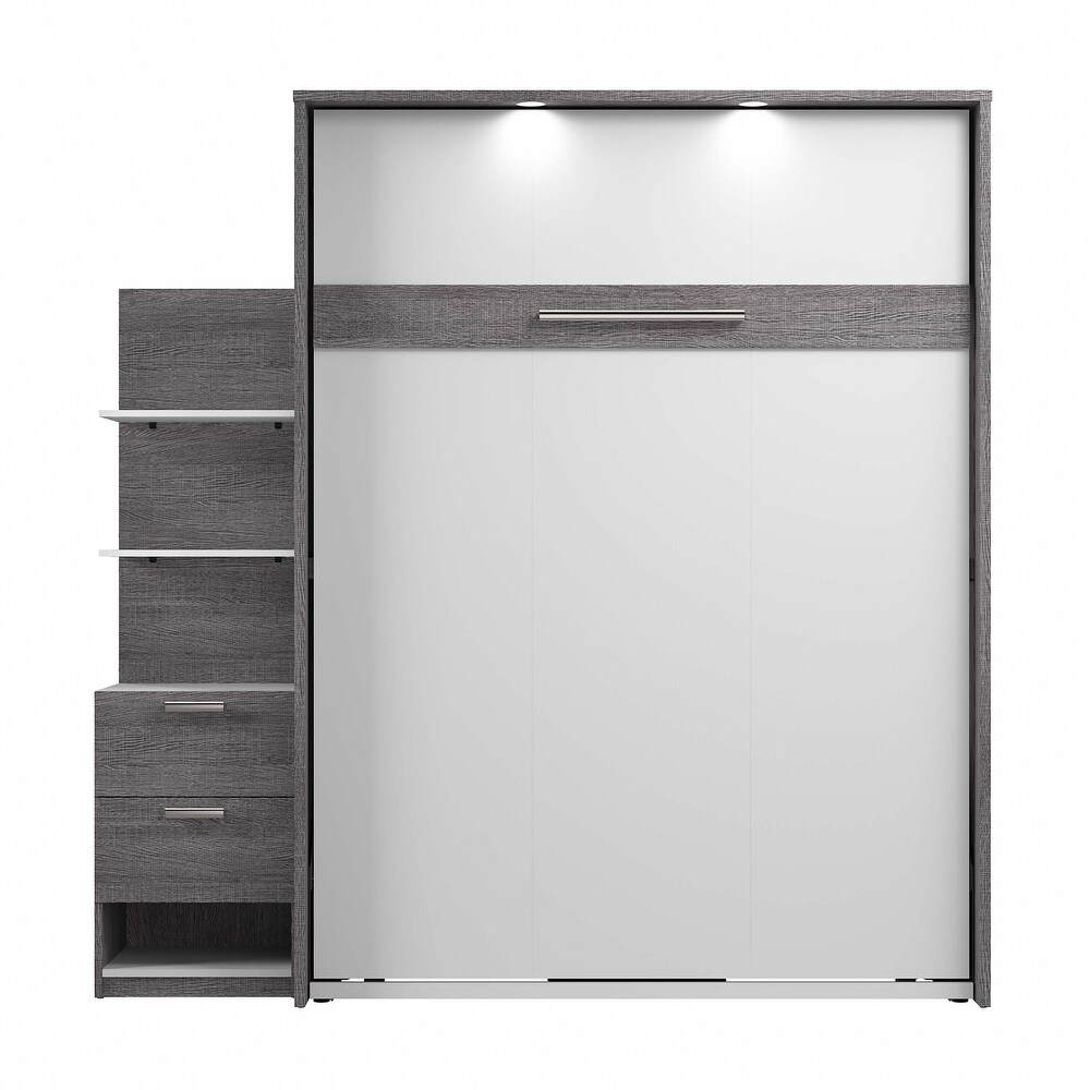 Cielo Queen Murphy Bed with Floating Shelves by Bestar