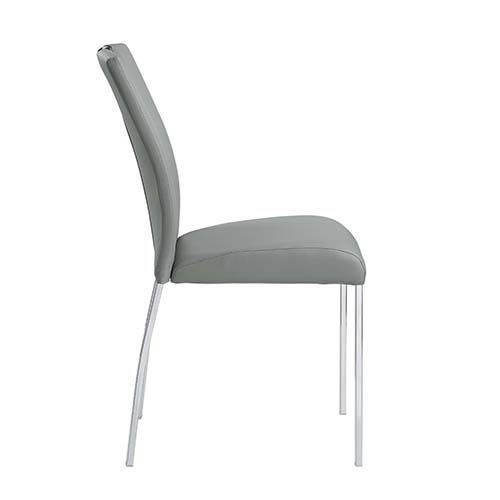 Acme Pagan Side Chair (Set 2) in Gray PU   Chrome ...