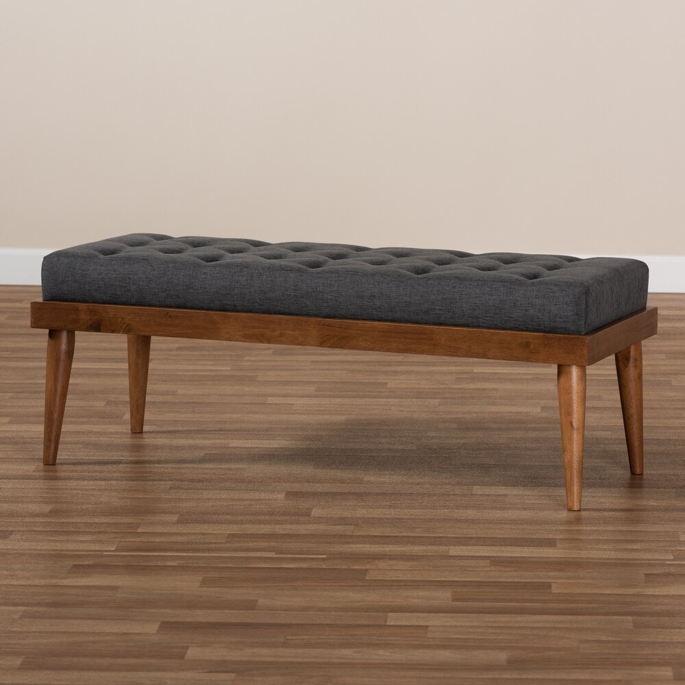 Carson Carrington Hjeltevad Mid century Fabric Bench