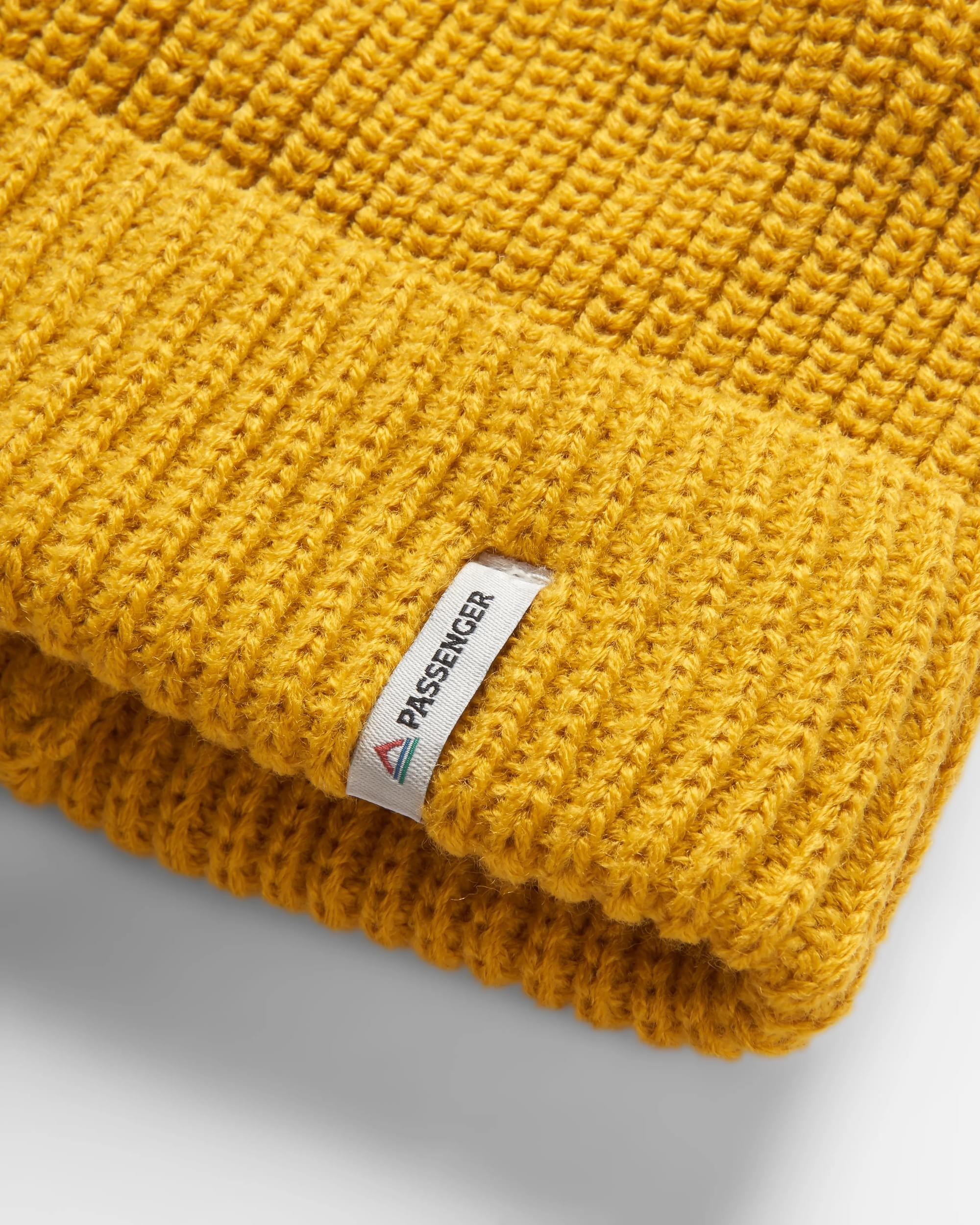 Compass Recycled Beanie - Mustard Yellow