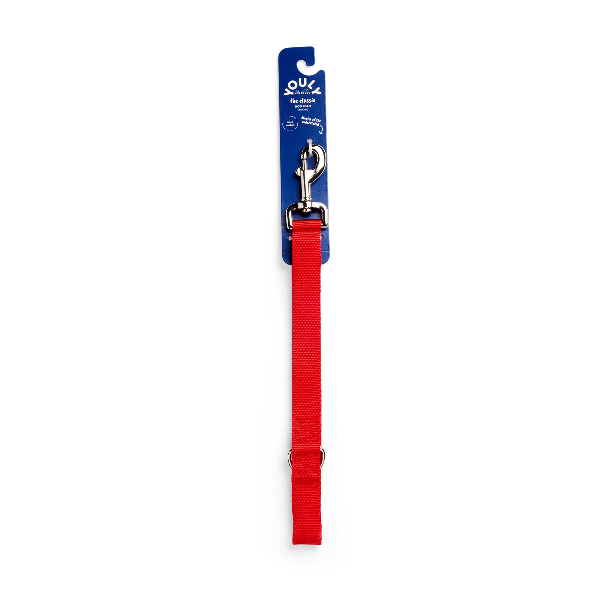 YOULY Red Dog Lead， 4 ft.， Medium