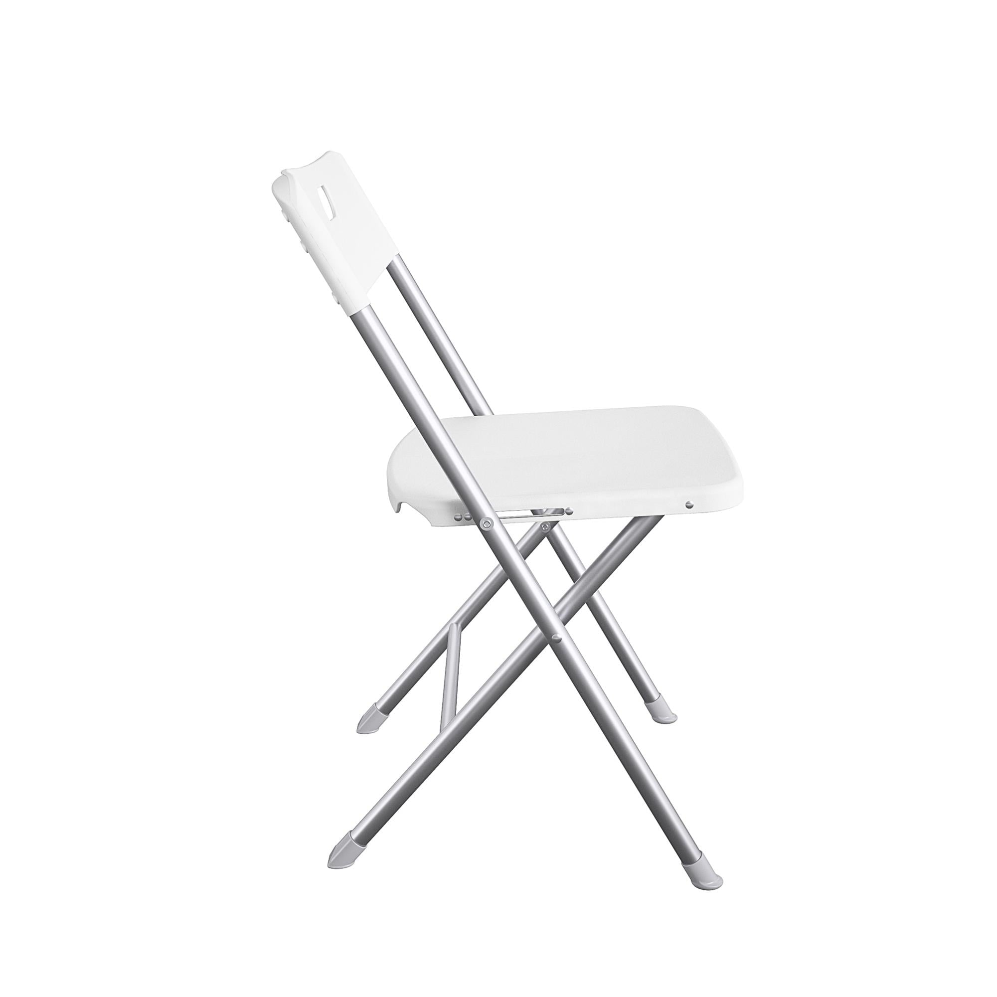 Mainstays Resin Seat & Back Folding Chair, White