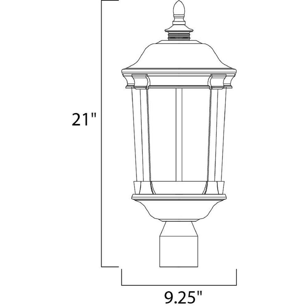 Maxim Lighting Dover 9.25 in. Wide 1-Light Outdoor Bronze Integrated LED Post Light 55021CDBZ