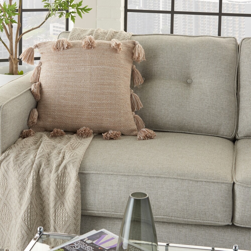 Mina Victory Woven With Tassels Throw Pillow