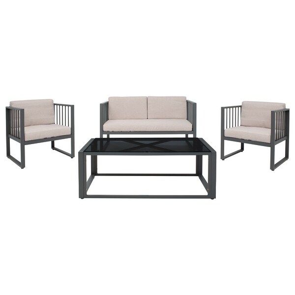 SAFAVIEH Outdoor Holyoke 4 Pc Living Set