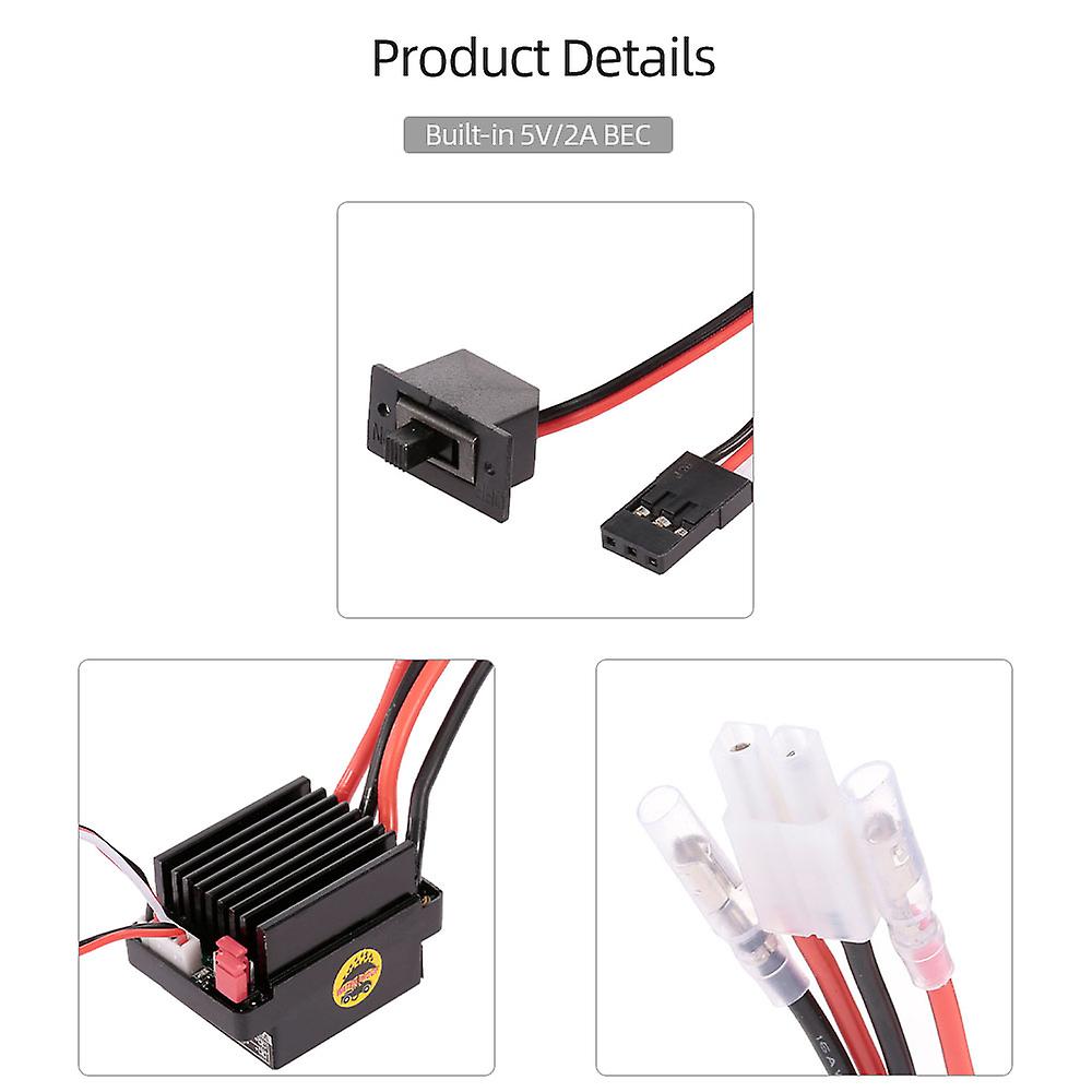 320a 2-3s Brushed Esc Electric Speed Controller With 5v/2a Bec For 1:10 Scale Rc Car/boat