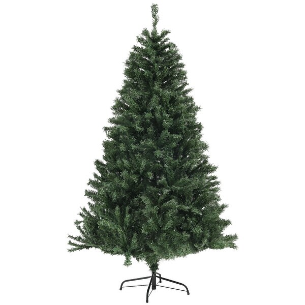 6ft/7.5ft/9ft Artificial Christmas Tree with AutoOpen Branches，FullBodied Look and Durable Steel Base for Home Decor