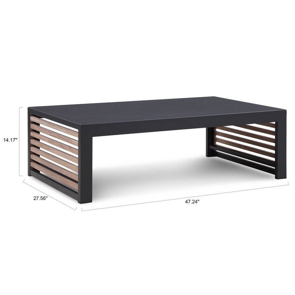 Cadora Teak Outdoor Coffee Table with Custom Cover