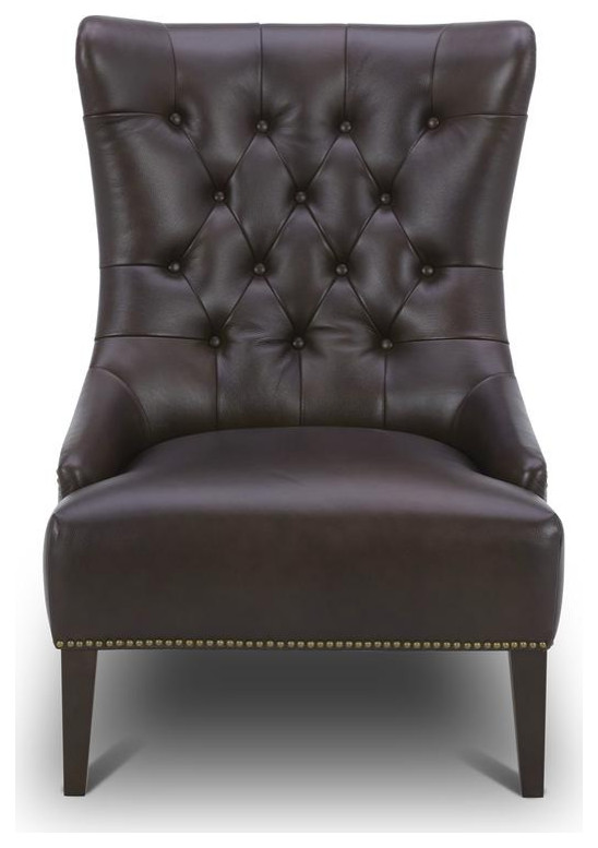 Leather Accent Chair   Brown Eclectic Multi   Contemporary   Accent Chests And Cabinets   by BisonOffice  Houzz