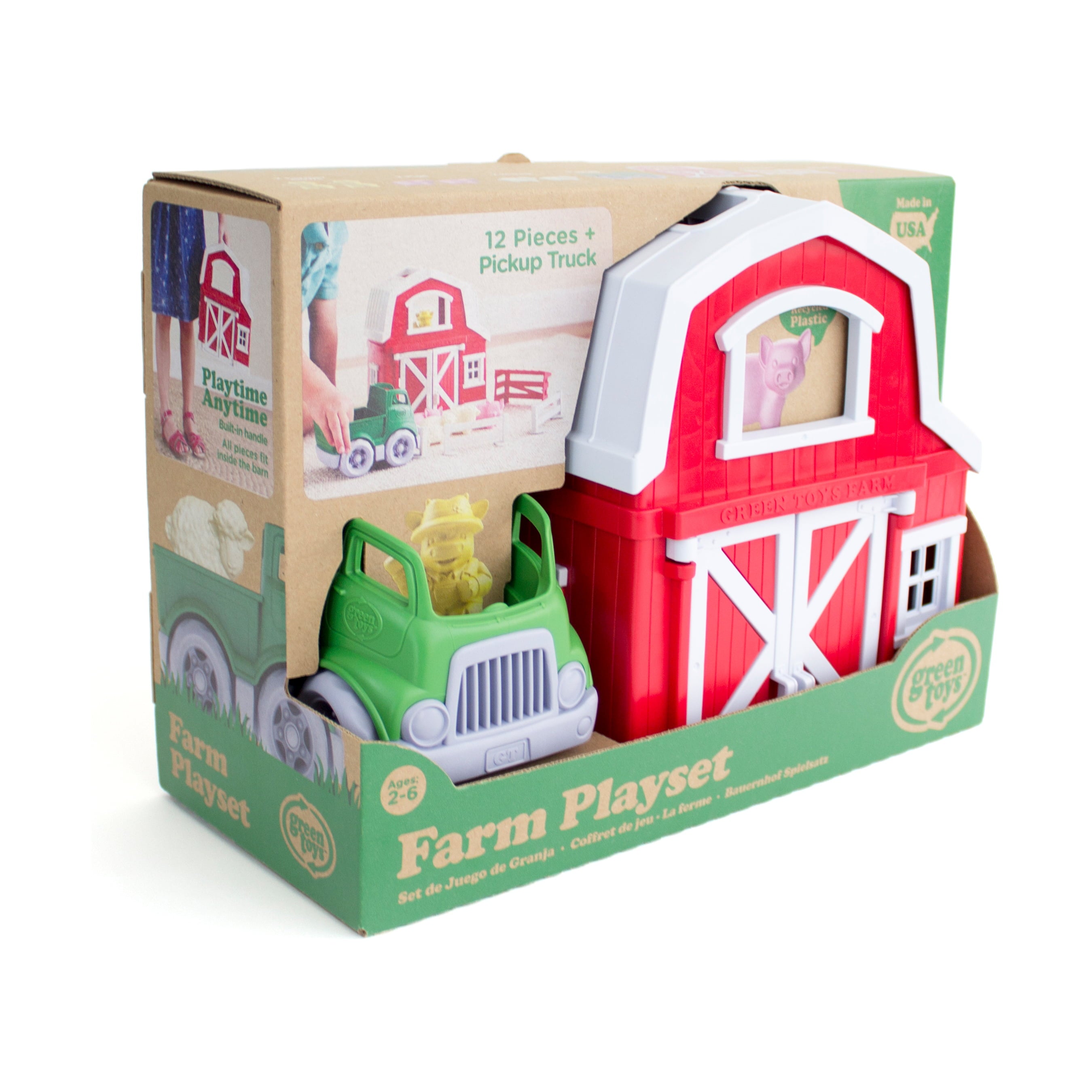 Green Toys Farm Playset， 100% Recycled Plastic， for Unisex Child Ages 2+