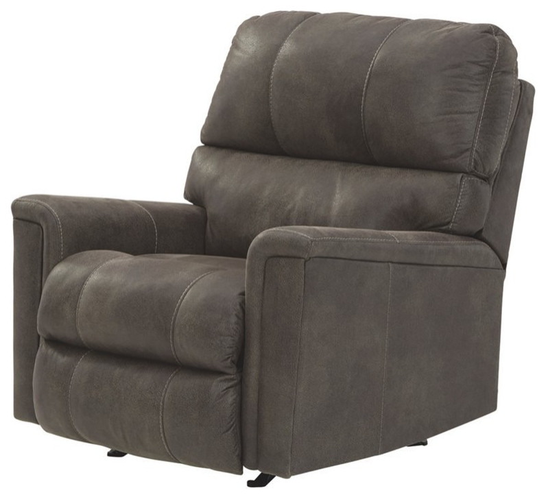 Signature Design by Ashley Navi Rocker Recliner in Smoke   Contemporary   Recliner Chairs   by Homesquare  Houzz