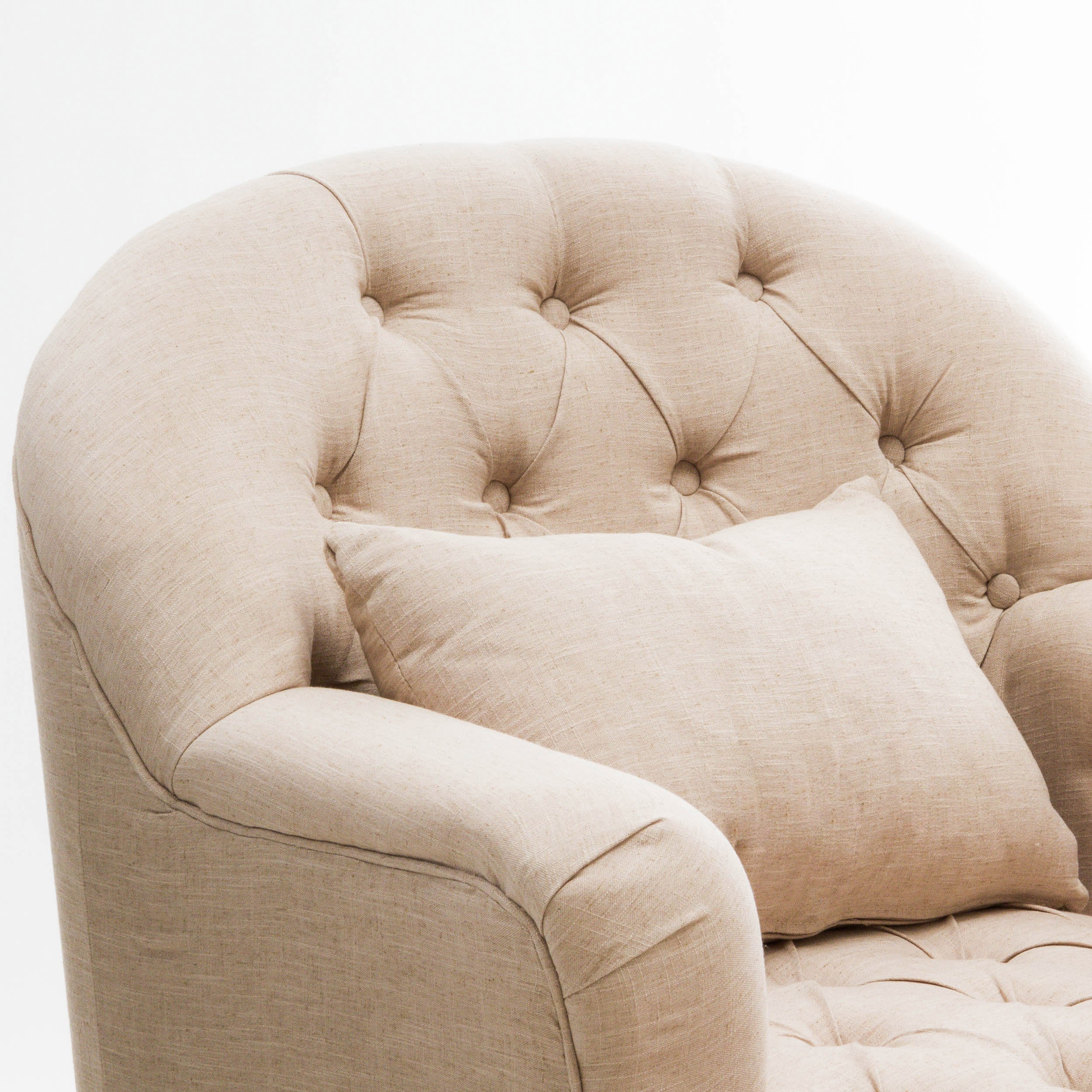 Nelson Button Tufted Fabric Armchair