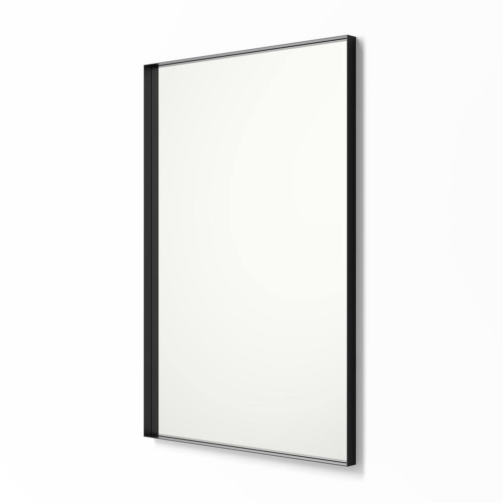 better bevel 20 in. x 30 in. Metal Framed Rectangular Bathroom Vanity Mirror in Black 20007