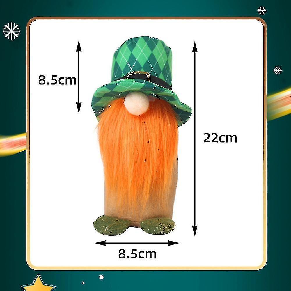 Compale Withcompale Withst. Patrick's Day Gnome Plush Doll Handmade Irish Elf Home Ornaments