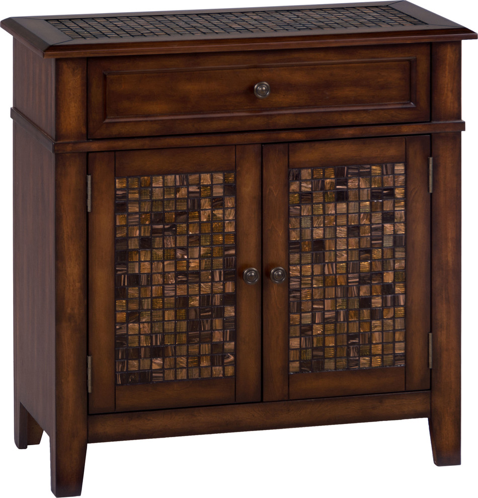 Accent Cabinet with Mosaic Tile Inlay   Transitional   Accent Chests And Cabinets   by HedgeApple  Houzz