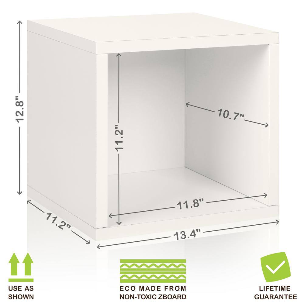 Way Basics 12.8 in. H x 13.4 in. W x 11.2 in. D Off White Recycled Materials 1-Cube Organizer BS-285-340-320-WE