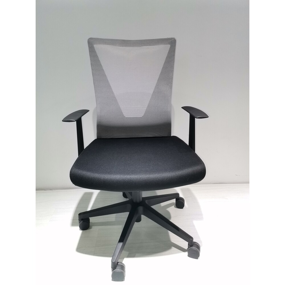 Mesh Office Chair Ergonomic Mid Back Swivel Desk Chair  Fixed Armrest with Lumbar Support and Adjustable Height Task Chairs