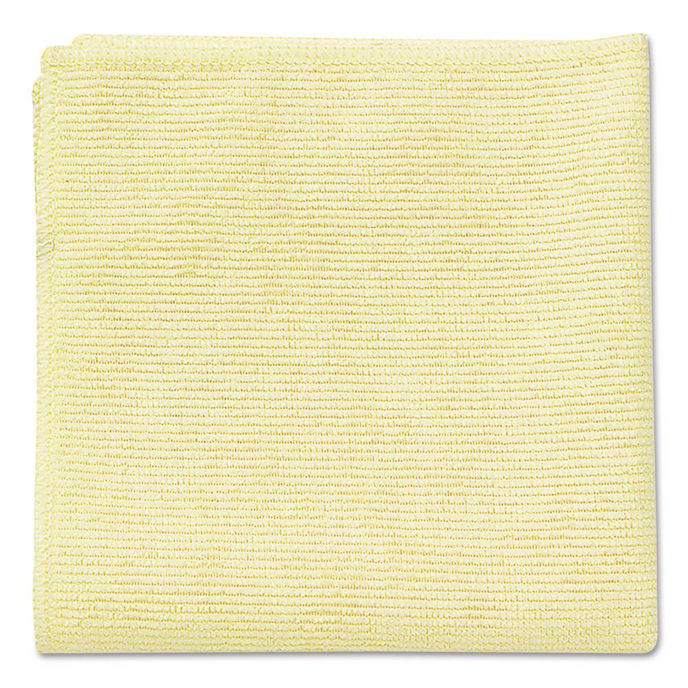 Rubbermaid Commercial Products 16 in. x 16 in. Light Commercial Yellow Microfiber Cloth (24-Count) RCP1820584