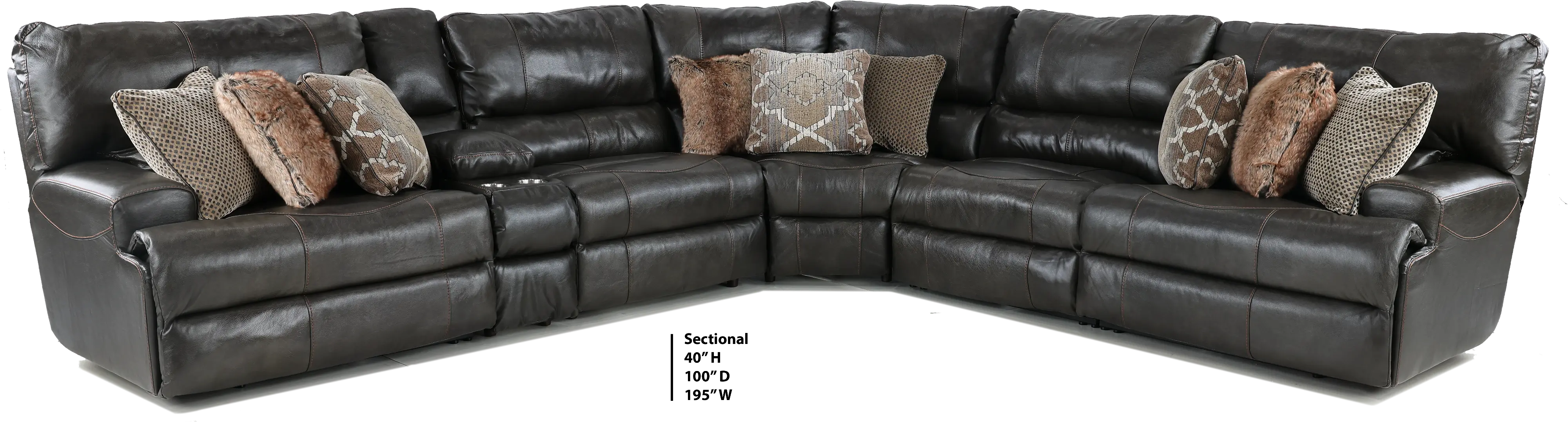 Como Gray 6 Piece Reclining Sectional