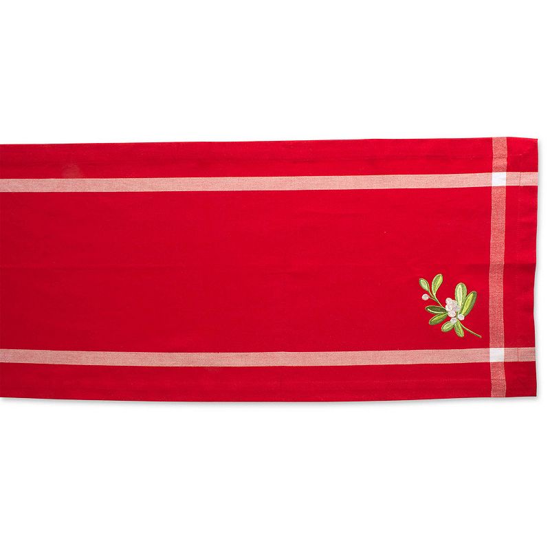 14 x 72 Red and White Embroidered Rectangular Table Runner