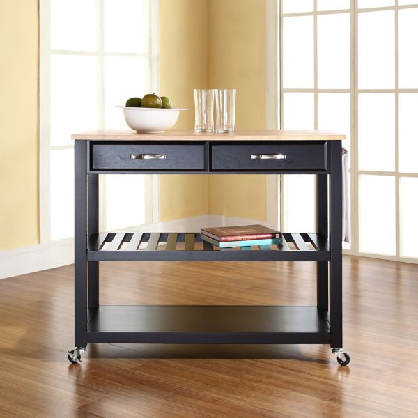 Wood Top Kitchen Prep Cart