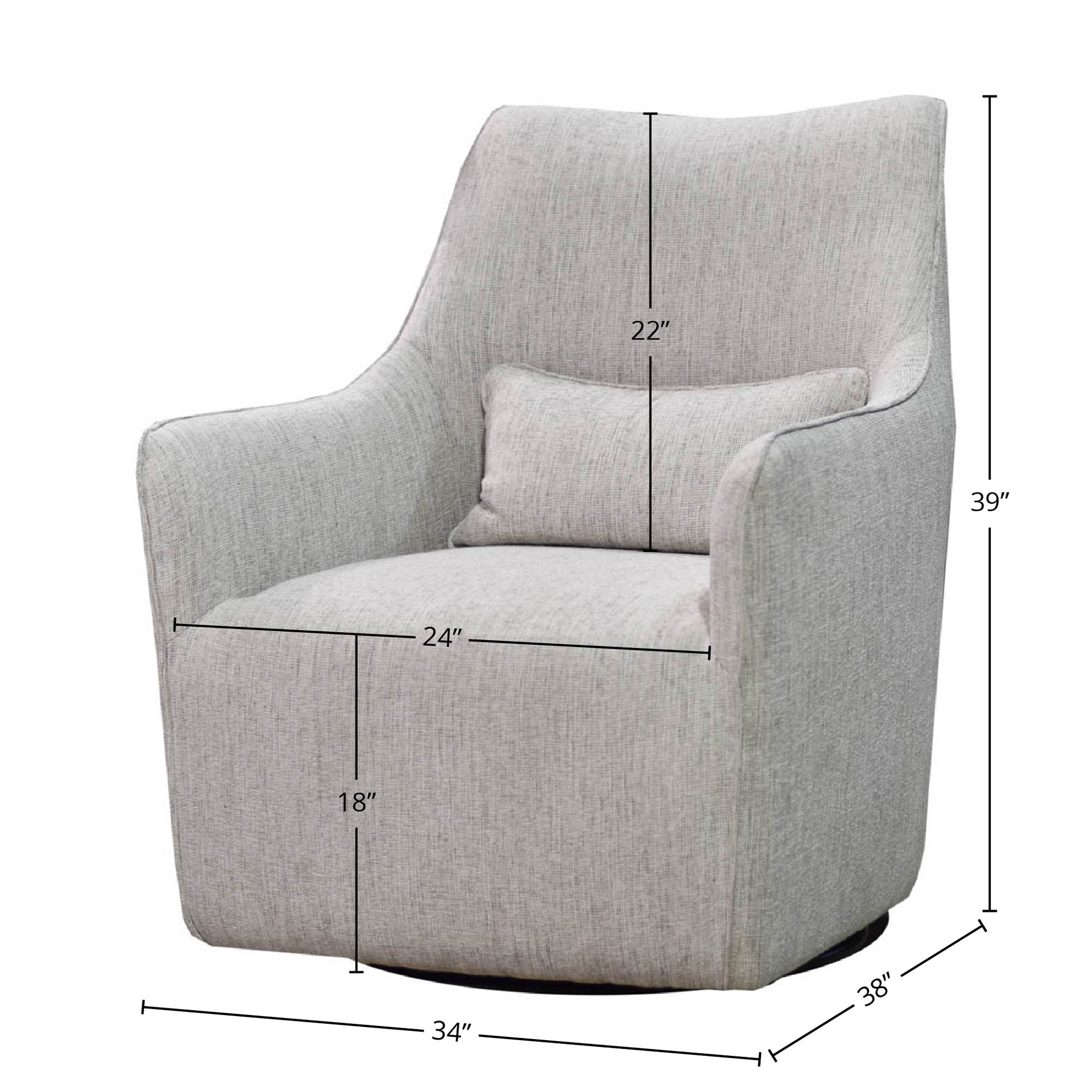 Lilith Swivel Chair - Woven Linen