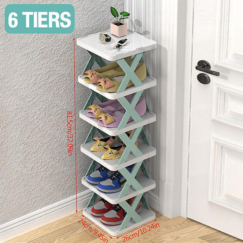 4/7tiers Diy Shoe Rack Narrow Stckable Free Standing Shoe Storage Tall Organizer W12584661