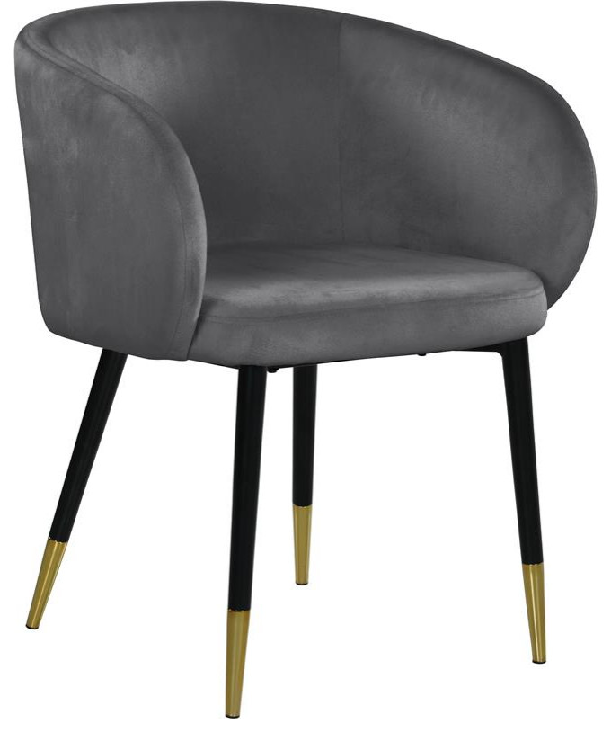 Home Square 2 Piece Upholstery Velvet Dining Chair Set in Gray   Midcentury   Dining Chairs   by Homesquare  Houzz