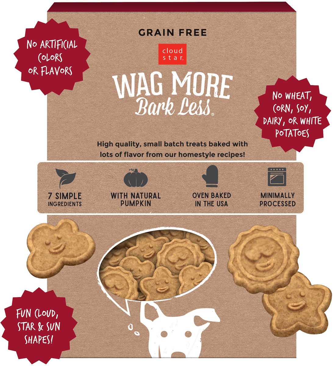 Cloud Star Wag More Bark Less Grain-Free Oven Baked with Pumpkin Dog Treats