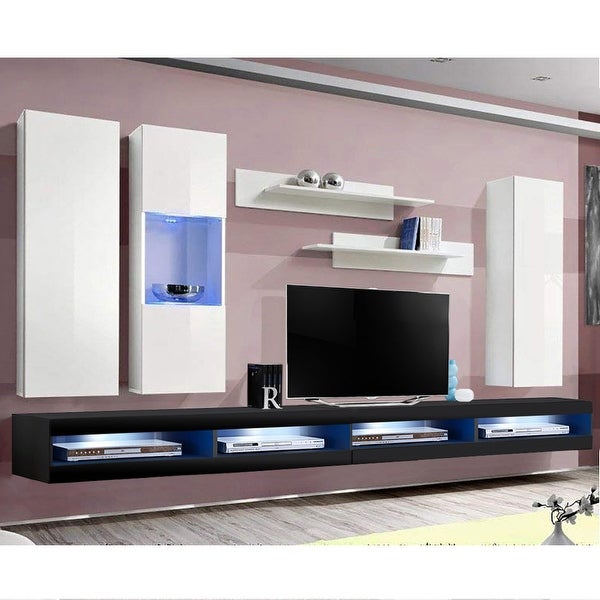 Fly EF5 34TV Wall Mounted Floating Modern Entertainment Center