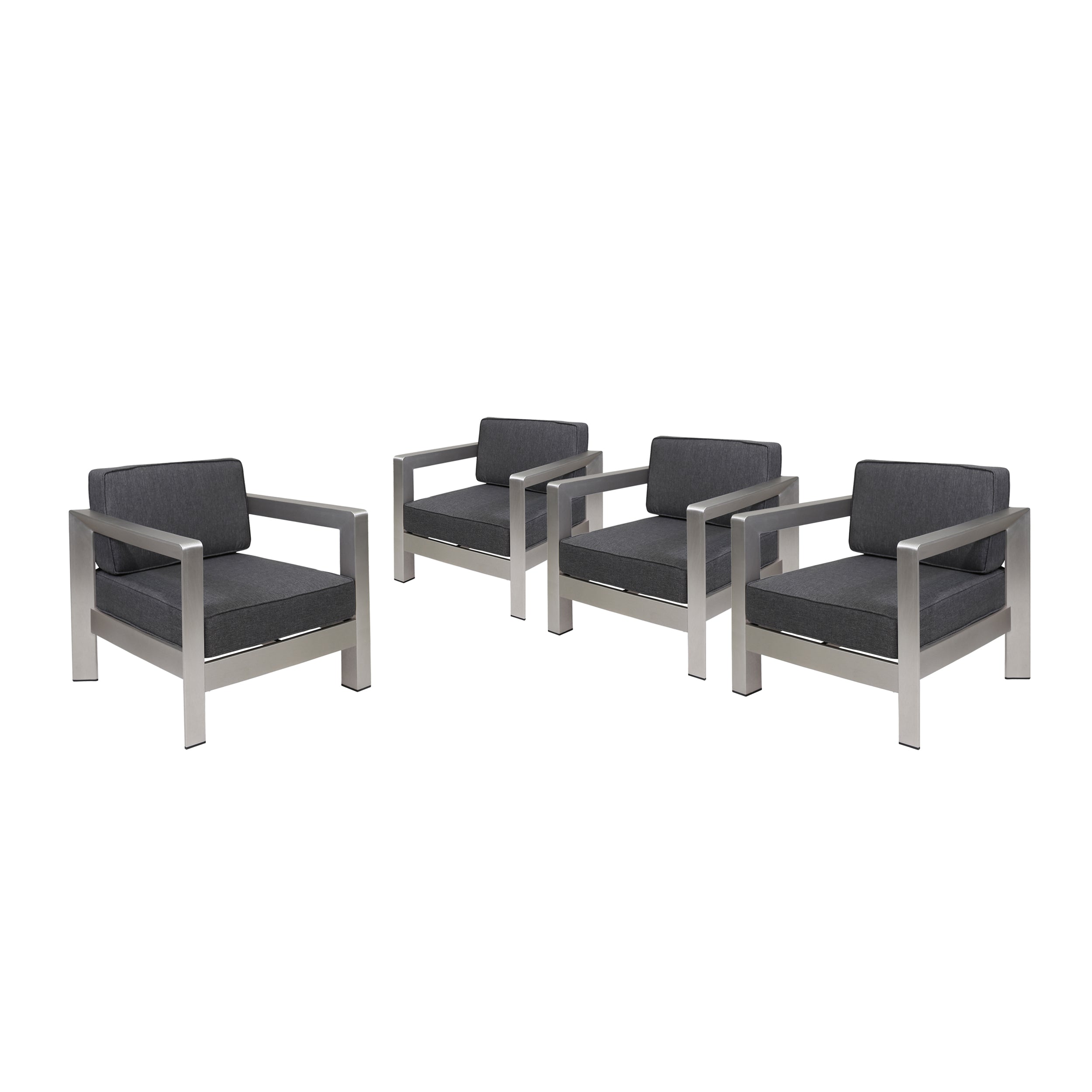 Booth Outdoor Aluminum Club Chairs