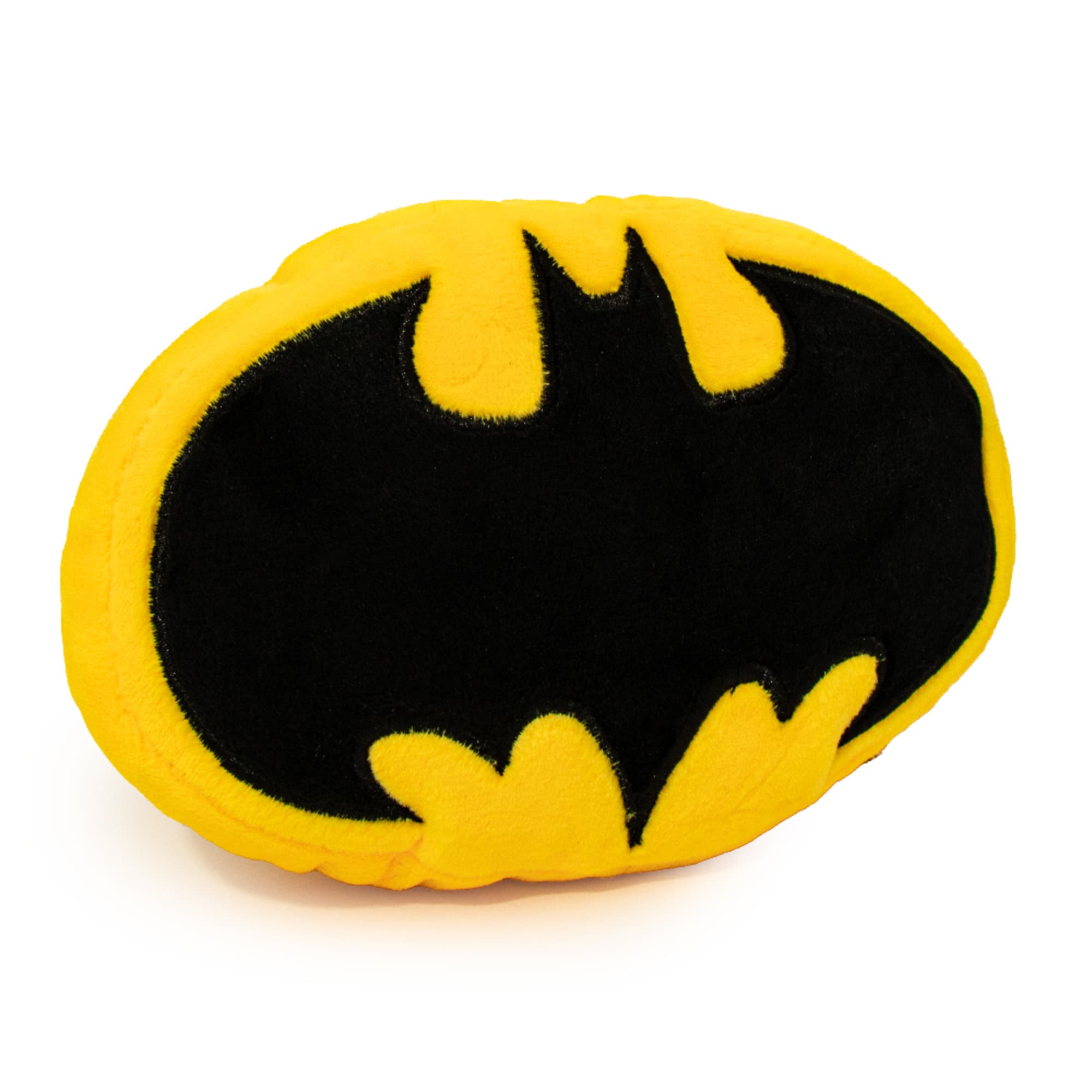 Buckle-Down Yellow/Black DC Comics Batman Bat Icon Plush Squeaker Dog Toy， Small