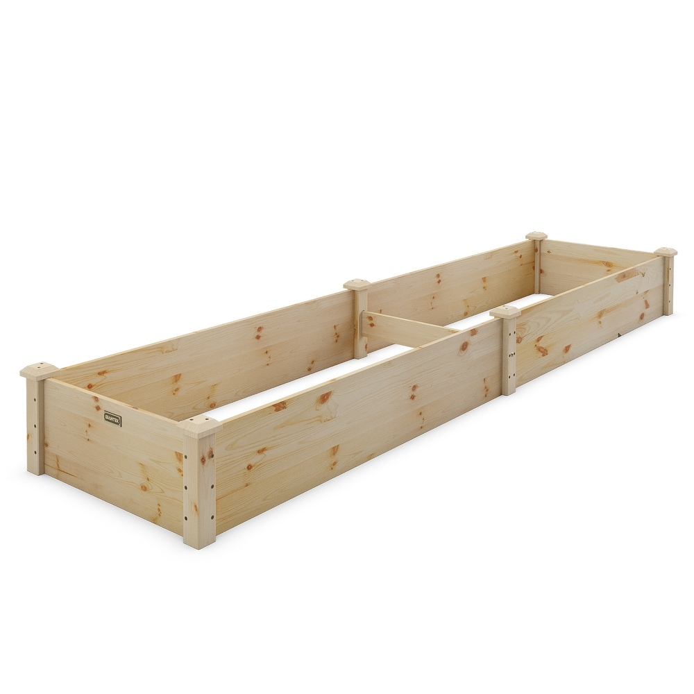 Costway Wooden Raised Garden Bed Outdoor Wood Planter Box for   95'' x 24'' x 10'' (L x W x H)