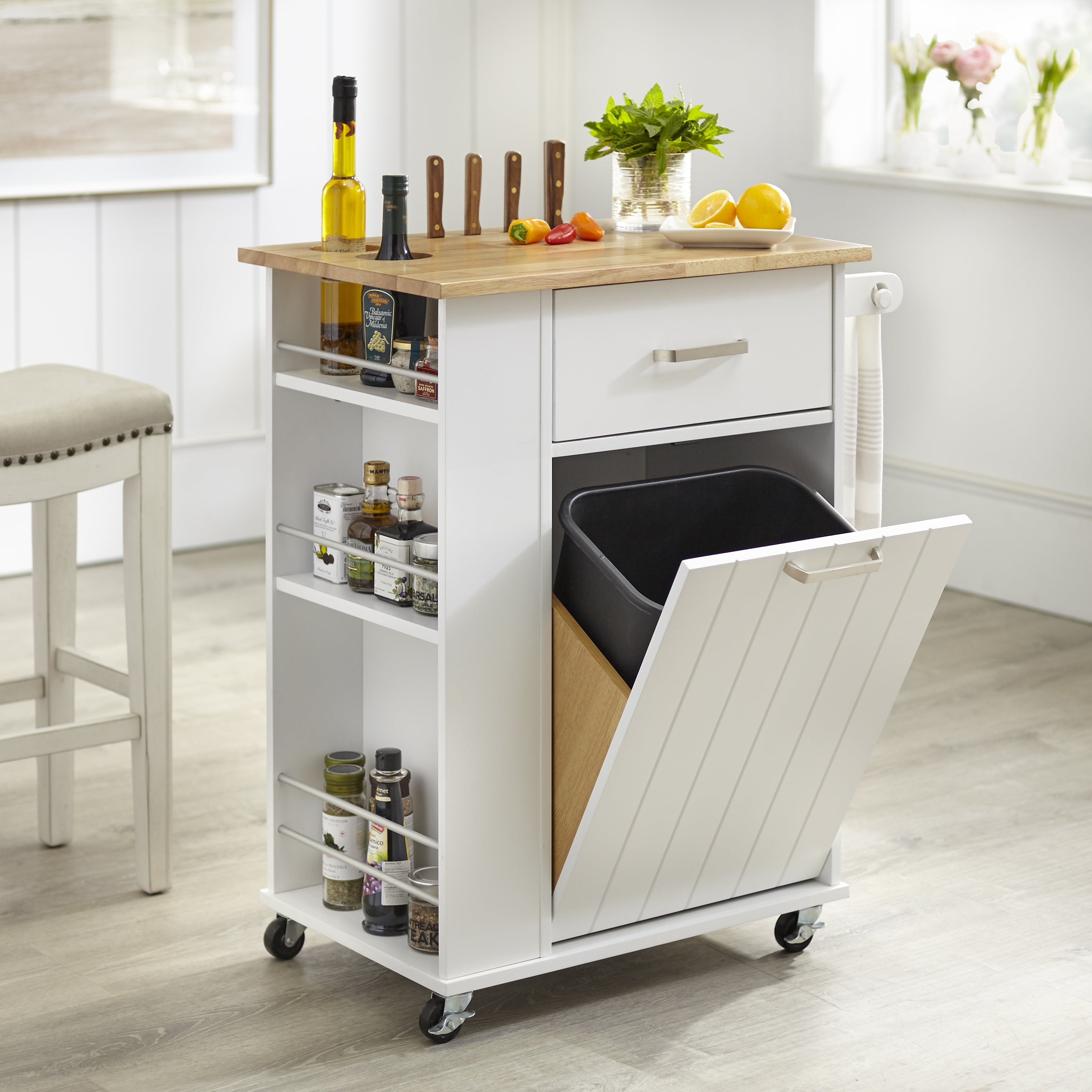 TMS Lima Kitchen Cart， White