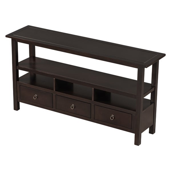 Rustic Solid Console Table with Three Drawers