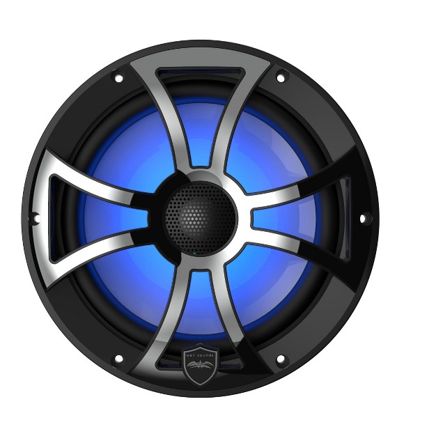 Wet Sounds Revo 8 xsb ss Black Xs Stainless Overlay Grill 8 Inch Marine Led Coaxial Speakers pair