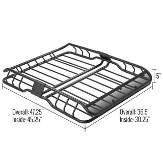 Apex 150 lbs. Steel Roof Cargo Basket with Wind Fairing ER-08208S