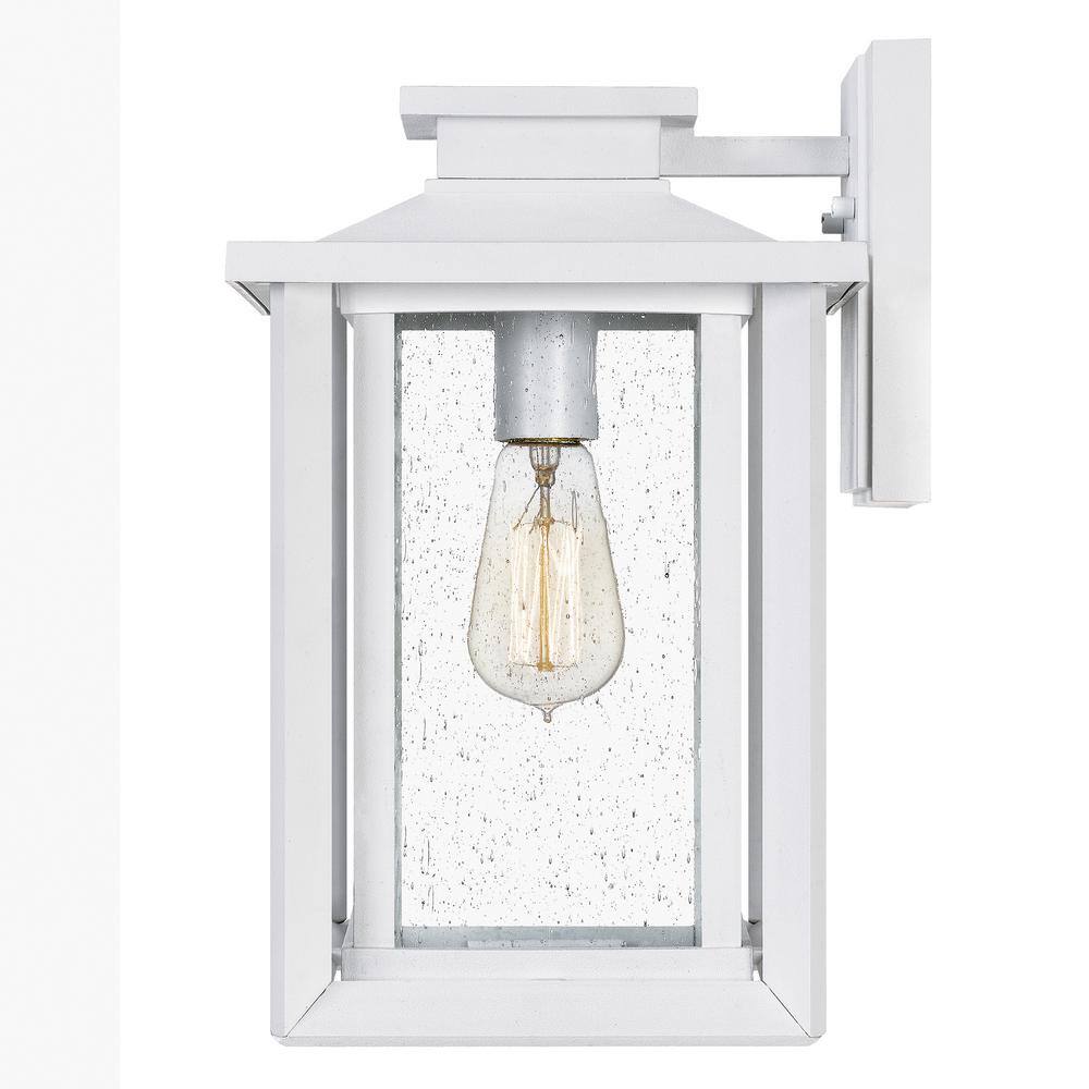 Quoizel Wakefield 1-Light White Lustre Outdoor Wall Lantern Sconce WKF8409W