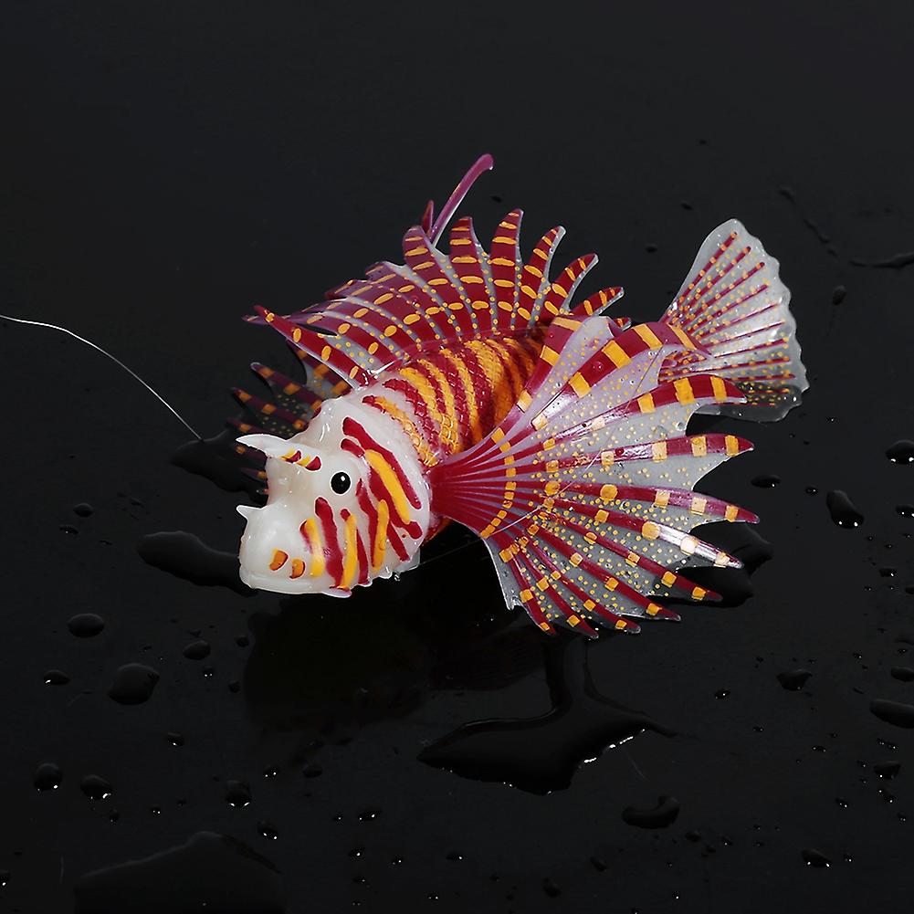 Aquarium Artificial Fish Tank Landscape Decoration Glow Simulation Underwater Ornaments Red