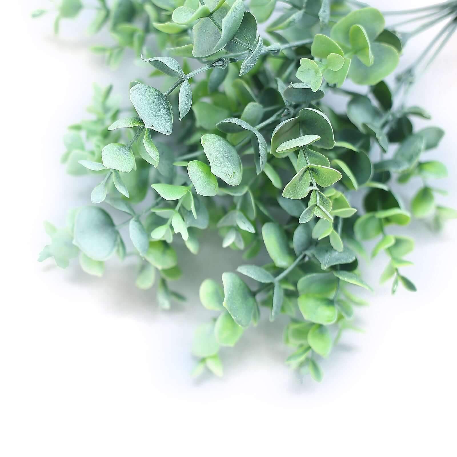 3 Bushes Artificial Eucalyptus Branches, Greenery Bouquet Plants 14