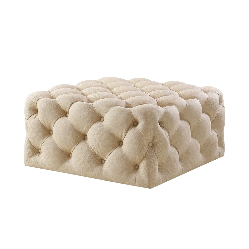 Gordon Diamond Tufted Square Shape Cocktail Ottoman