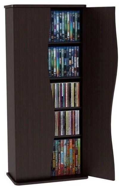 Pemberly Row 35 quotMedia Storage Cabinet in Espresso   Transitional   Media Cabinets   by Homesquare  Houzz