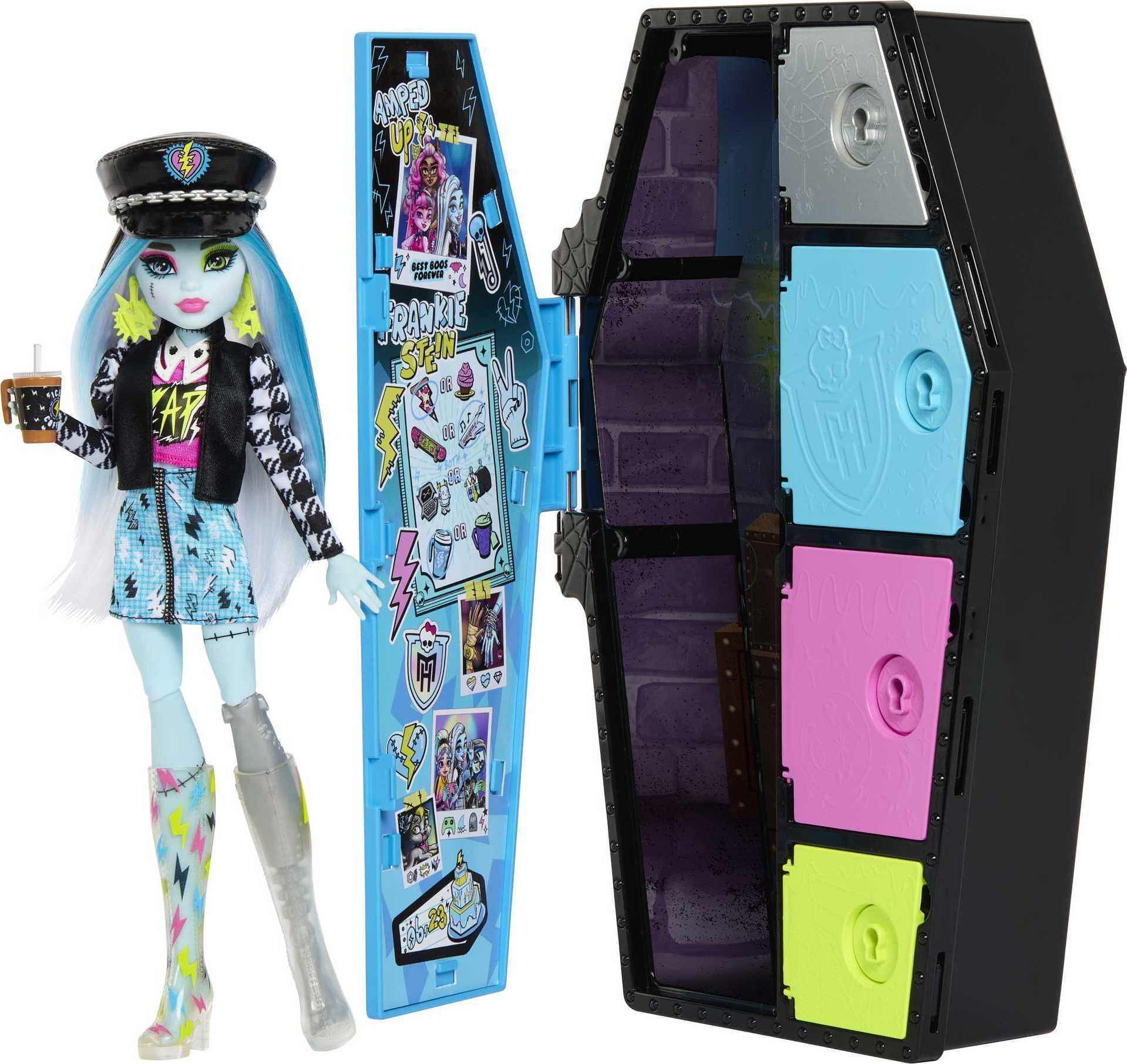 Monster High Skulltimate Secrets Frankie Stein Doll and Fashion Set with Dress-Up Locker